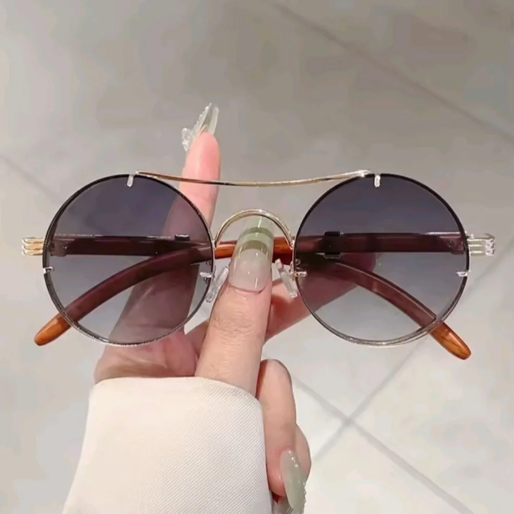 Stylish Gray and Gold Sunglasses
